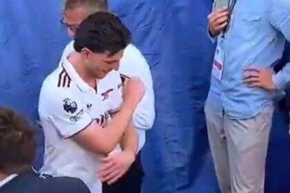 Declan Rice’s telling reaction to Tottenham relegating West Ham caught on camera