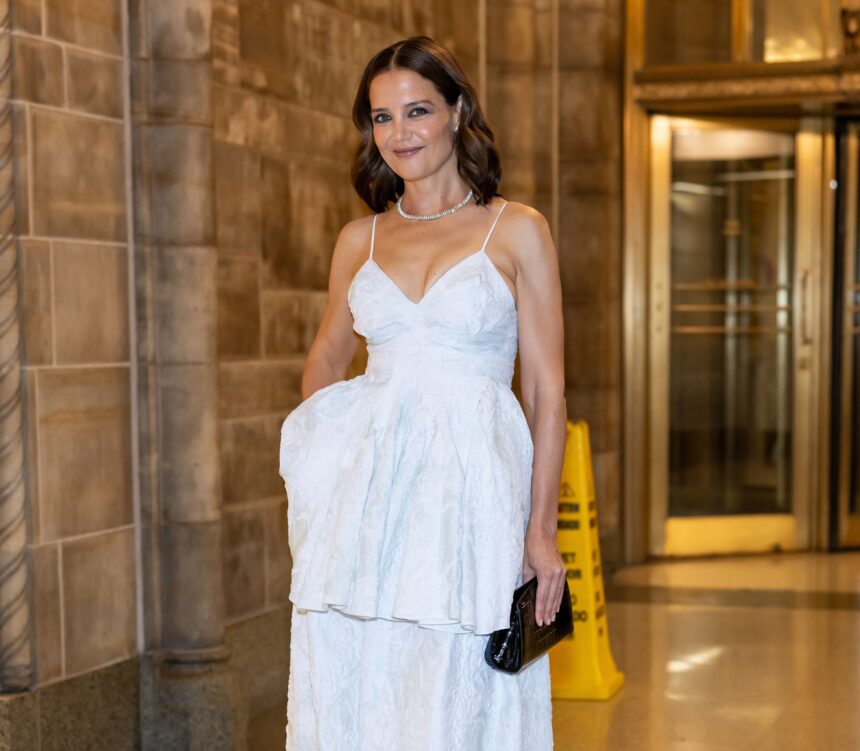 Katie Holmes Saw the Peplum Comeback and Did It Her Way